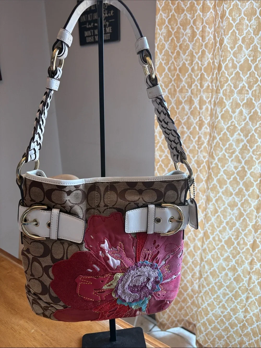Coach Poppy for Peace Signature Canvas Shoulder Bag